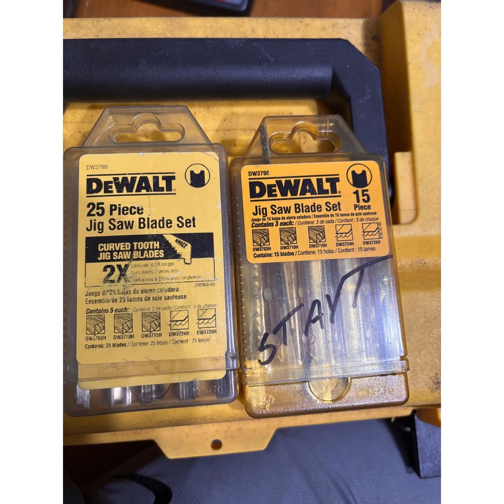 DEWALT Jig Saw Blade Sets DW3799 25pc & DW3798 15pc U-Shank Wood Metal Cutting